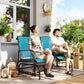 Outsunny Patio Glider Rocking Chair 2 Person Outdoor Loveseat Rocker Garden Furniture Bench, Grey