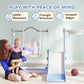 Qaba 8 in 1 Slide and Swing Set, Baby Swing Set with Basketball Hoop, Climber, Steering Wheel, for Aged 1-3 Years, Yellow