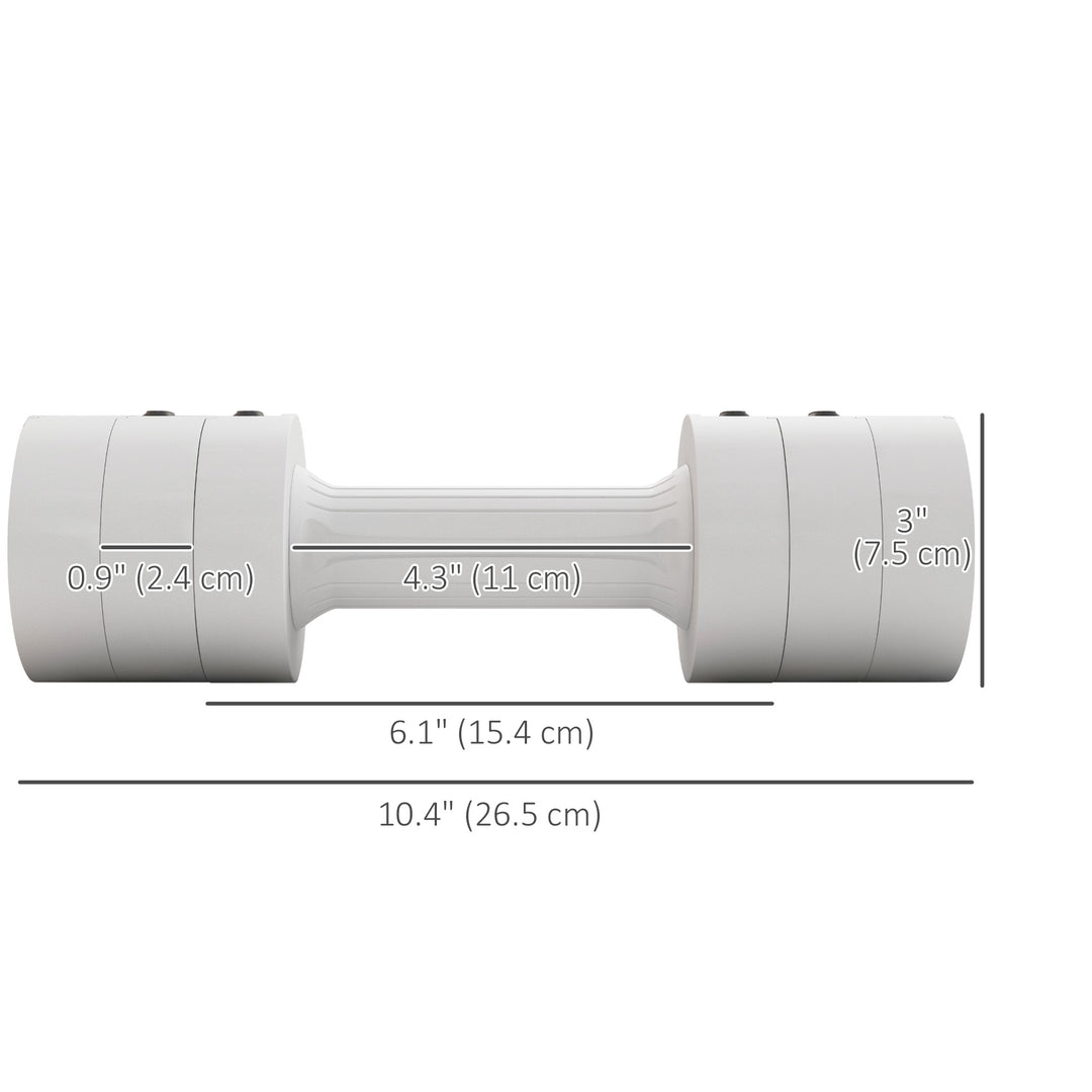 Soozier 11lbs Adjustable Dumbbell Set of Two, Hand Weights with 12 Weight Plates and Non-Slip Handles, for Men and Women, Home Gym Workout, White