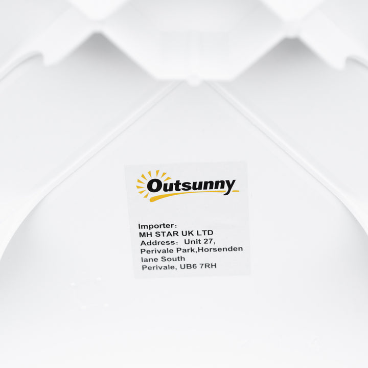 Outsunny Garden Side Table, Plastic Outdoor Square Coffee Table for Drink, Snack, White