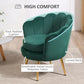 HOMCOM Modern Accent Chair, Velvet-Touch Fabric Leisure Club Chair with Gold Metal Legs for Bedroom, Blue