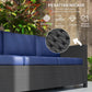 Outsunny 3-Seater Outdoor Sofa with Cushions, PE Rattan Conversation Patio Couch with Pillows for Garden, Poolside, Blue