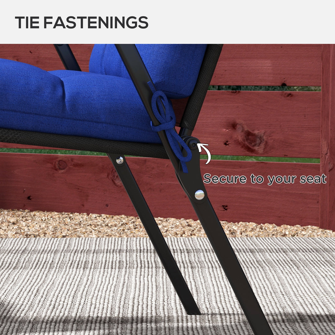 Outsunny 2-Piece Back Seat Cushion Replacement, Outdoor Patio Chair Cushions Set with Ties, Button Tufted, Navy Blue