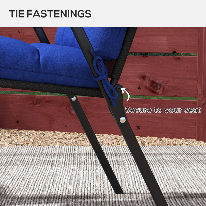 Outsunny 2-Piece Back Seat Cushion Replacement, Outdoor Patio Chair Cushions Set with Ties, Button Tufted, Navy Blue