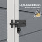 Outsunny 6x4.5ft Plastic Garden Shed, Lockable Garden Tool Storage House with Double Doors and Vent for Equipment, Gray