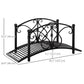 Outsunny Garden Bridge 3.3FT, Decorative Classic Backyard Pond Bridge with Safety Railings Brown