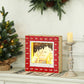 HOMCOM Wooden Christmas Advent Calendar, Lighted 24 Days Xmas Calendar House, Christmas Table Decoration with Countdown Drawers, Bible Characters, Battery Operated, Natural