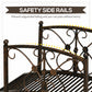 Outsunny Garden Bridge 3.3FT, Decorative Classic Backyard Pond Bridge with Safety Railings Brown