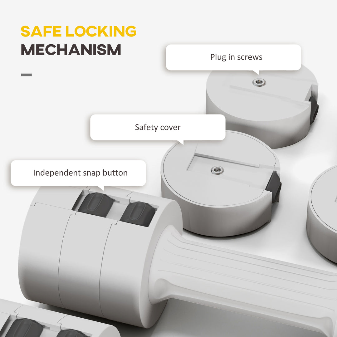 Soozier 11lbs Adjustable Dumbbell Set of Two, Hand Weights with 12 Weight Plates and Non-Slip Handles, for Men and Women, Home Gym Workout, White