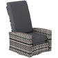Outsunny Outdoor Rattan Wicker Lounge Chair with Footrest & Soft Cushion for Patio, Garden, Backyard, Sky Blue
