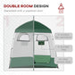 Outsunny Outdoor Portable Pop Up Shower Tent Changing Tent Privacy Enclosure with 2 Rooms, Shower Bag, Floor for Camping, Black