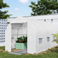 Outsunny 11.5'x9.8'x6.6' Portable Walk-In Tunnel Greenhouse Garden Warm House - White