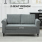 HOMCOM Vintage Loveseat, Upholstered Love Seat Furniture, Chenille-feel Fabric 2 Seater Sofa Couch with Rolled Arms, Gourd-Shaped Rubber Wood Legs for Living Room, Dark Grey