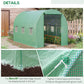 Outsunny 8'x6.6'x6.6' Heavy Duty Walk-in Greenhouse Garden Tunnel Hot House Outdoor Flower Vegetable Growth Warm House Roll Up Door, Windows, Steel