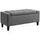 HOMCOM Storage Ottoman Bench Linen-Touch Fabric Tufted Chest Footstool with Flipping Top, Beige
