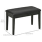 HOMCOM Classic Piano Bench Stool, PU Leather Padded Keyboard Seat with Rubber Wood Legs and Music Storage Compartment, Smooth Seat, Black