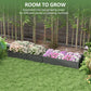 Outsunny 96" x 24" x 10" Wooden Raised Garden Bed with 2 Planter Box and Non-woven Fabric Liner for Backyard, Patio to Grow Vegetables, Herbs, and Flowers, Natural