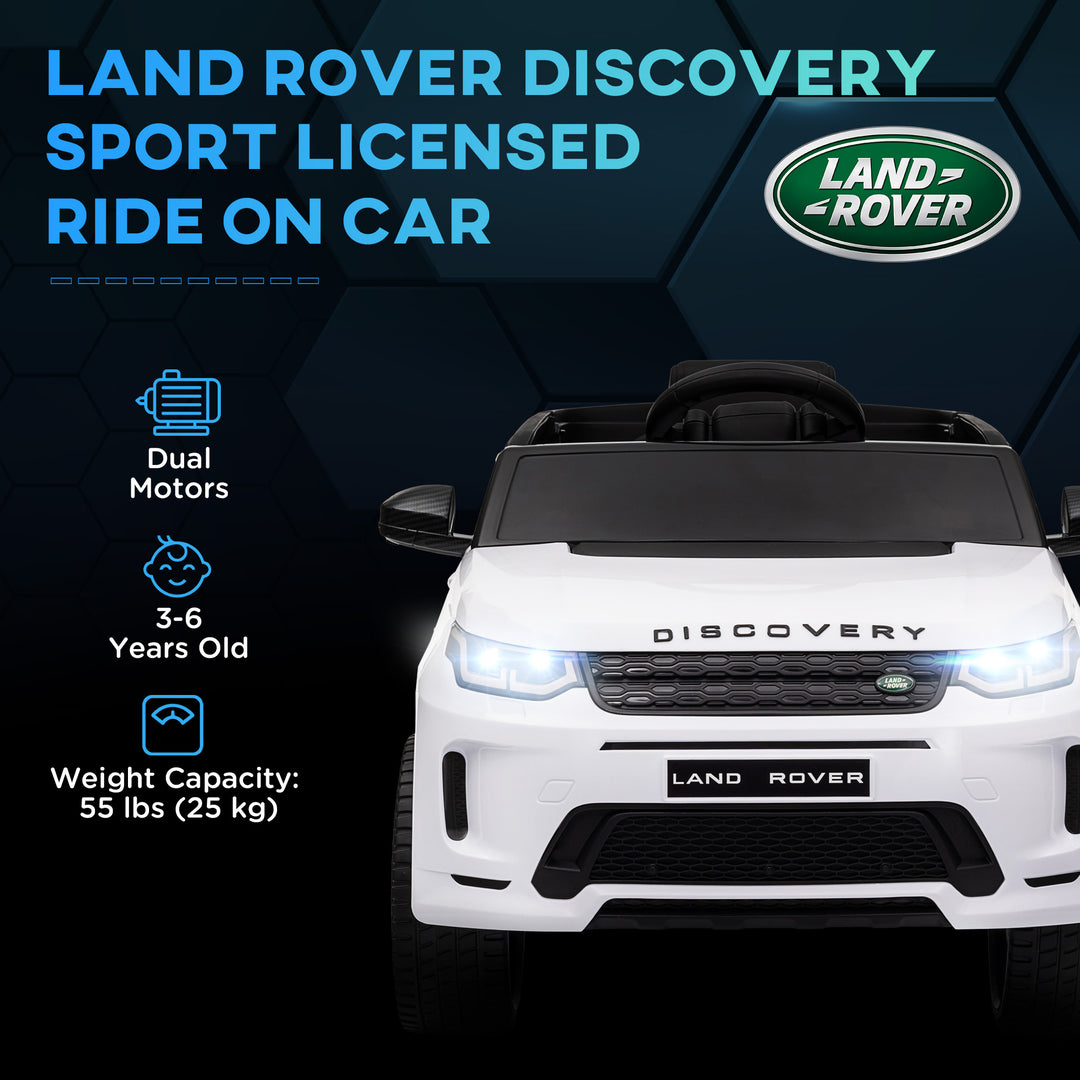 Qaba Land Rover Discovery Sport Licensed 12V Ride on Car w/ Remote, Soft Start, LED Lights, Music Horn, Red