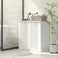 HOMCOM Tilt Out Laundry Cabinet, Laundry Basket Cabinet with 2 Baskets and 2 Louvered Doors, White