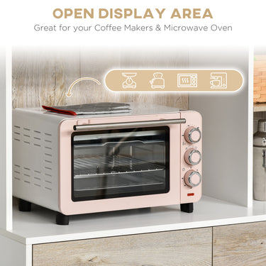 HOMCOM Kitchen Buffet with Hutch Multi Storage Cupboard Cabinet Server Sideboard with Drawers