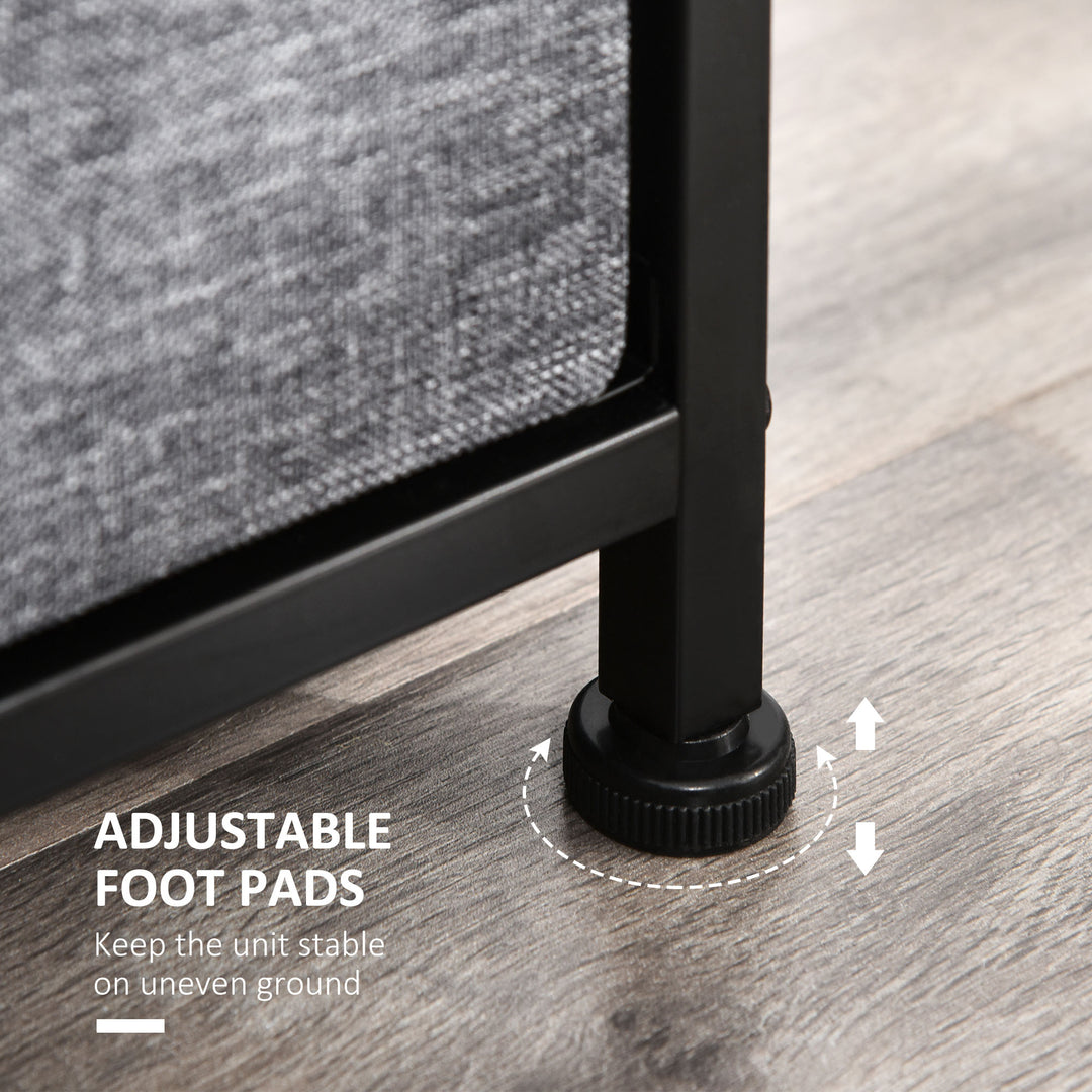 HOMCOM 8-Bin Dresser Storage Tower Cabinet Organizer Unit, Easy Pull Fabric Bins with Metal Frame for Living Room