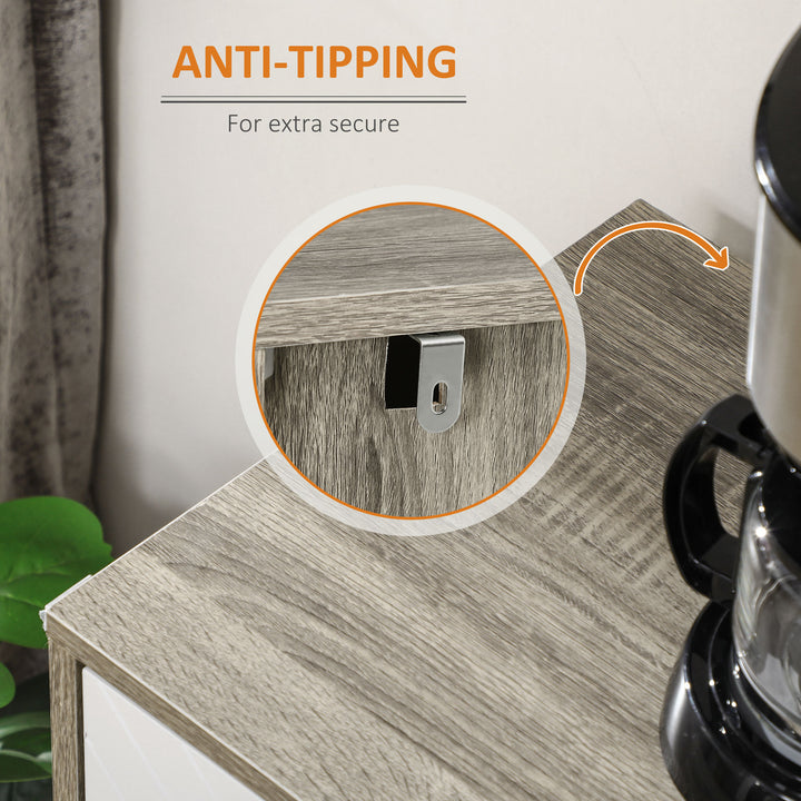 HOMCOM Modern Sideboard and Buffet, Dining Room Cabinet with Adjustable Shelves and 4 Doors, Natural