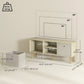 HOMCOM Modern TV Stand Cabinet with Foldable Drawers and Shelves for Living Room, Bedroom, White