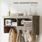 HOMCOM Coat Rack Shoe Bench Set, Entryway Shoe Bench with 8 Storage Cubbies, 4 Hooks for Hallway, Living Room, Rustic Brown