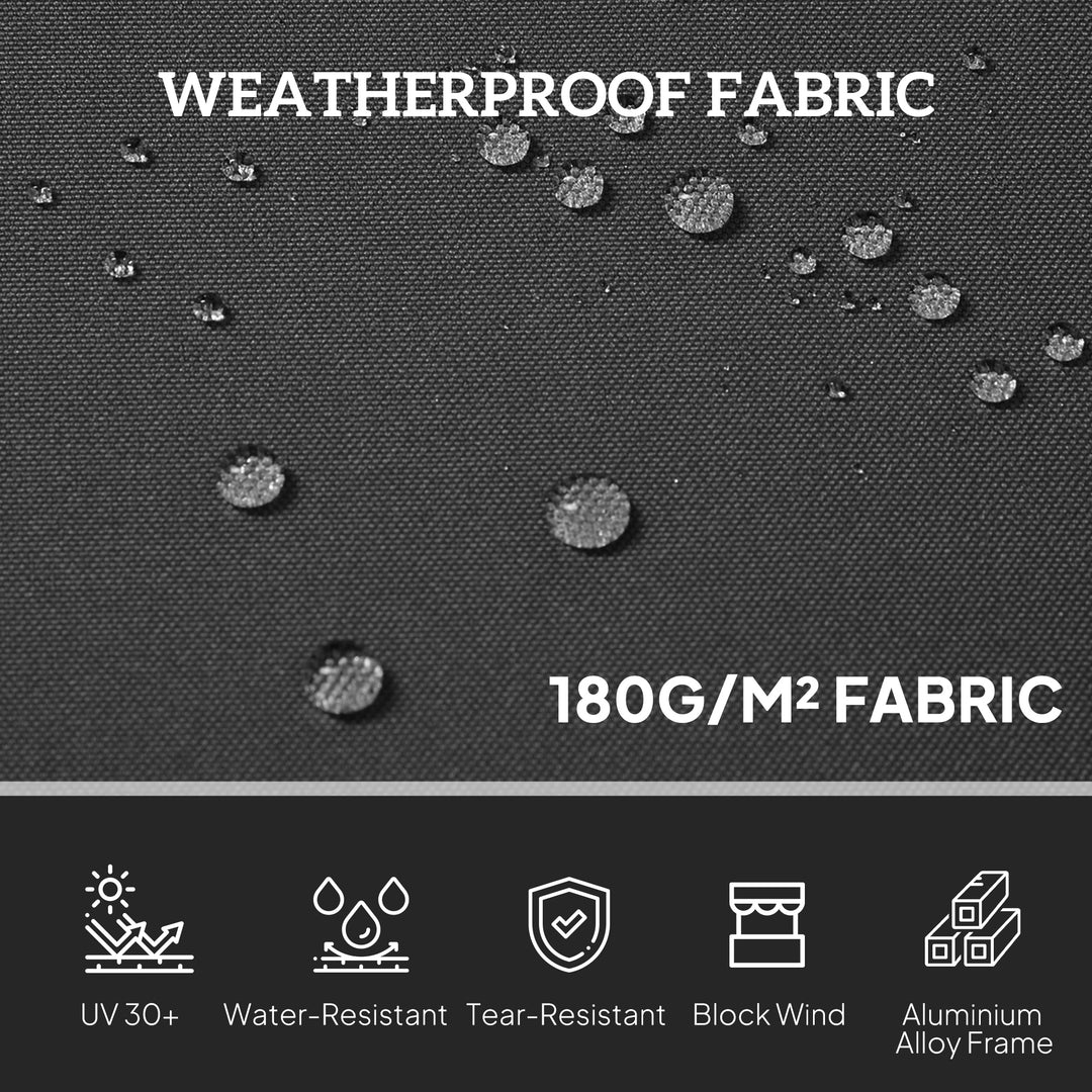Outsunny Retractable Double Side Awning, 79"x236" Patio Privacy Screen, UV Resistant, Waterproof Wind Screen, Black