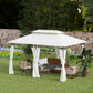 Outsunny 10'Â xÂ 13' Double Roof Patio Gazebo, Outdoor Gazebo with Curtains, for Garden, Lawn, Backyard and Deck, Cream White