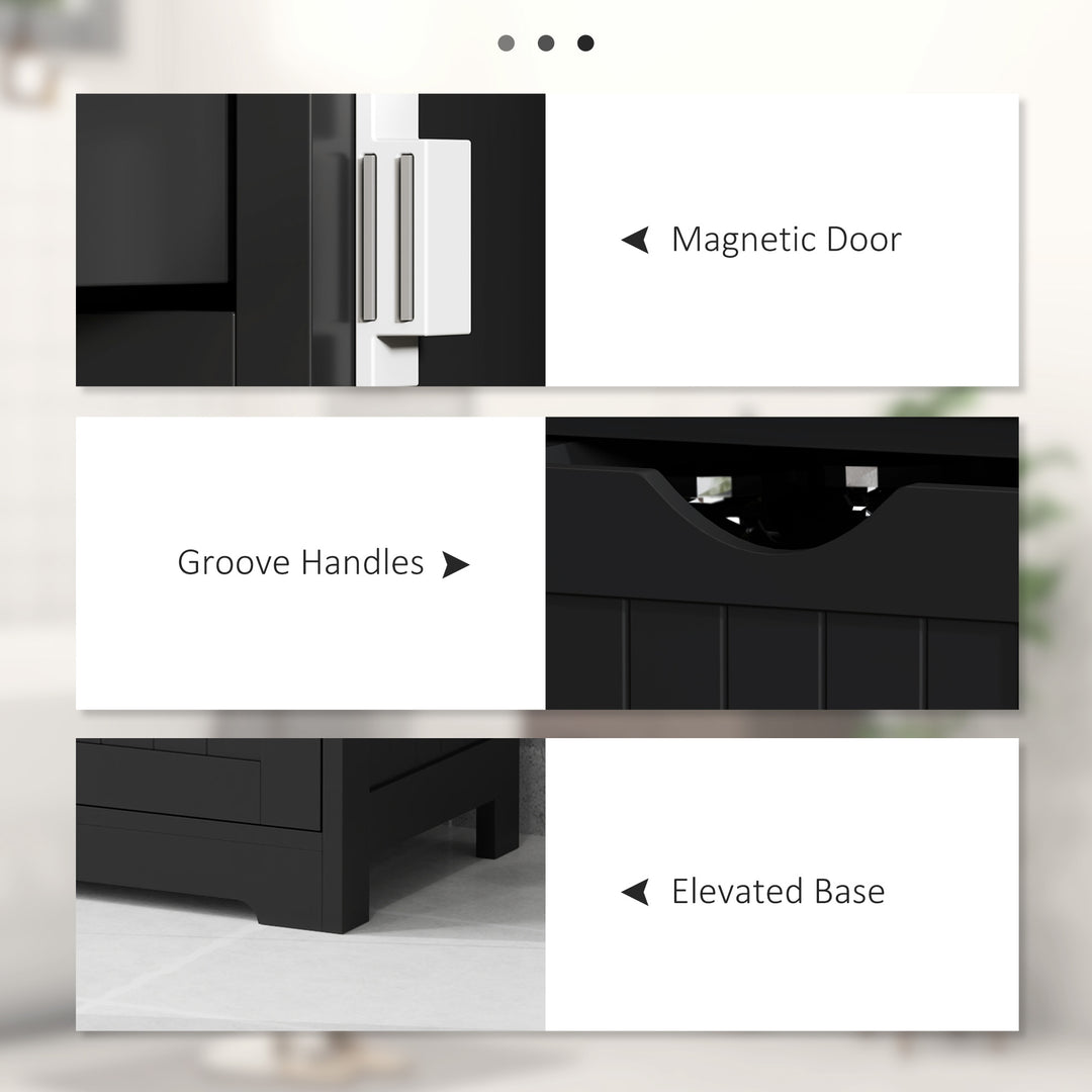 kleankin Bathroom Storage Cabinet, Floor Cabinet with Adjustable Shelf and 4 Drawers, Side Cabinet for Washroom, White