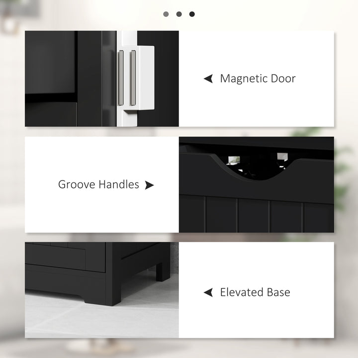 kleankin Bathroom Storage Cabinet, Floor Cabinet with Adjustable Shelf and 4 Drawers, Side Cabinet for Washroom, White