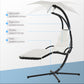 Outsunny Swing Chaise with Stand Floating Chaise Lounge Cream White