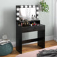 HOMCOM Vanity Table, Makeup Dressing Table with LED Lighting Mirror, Drawers, for Bedroom, Black