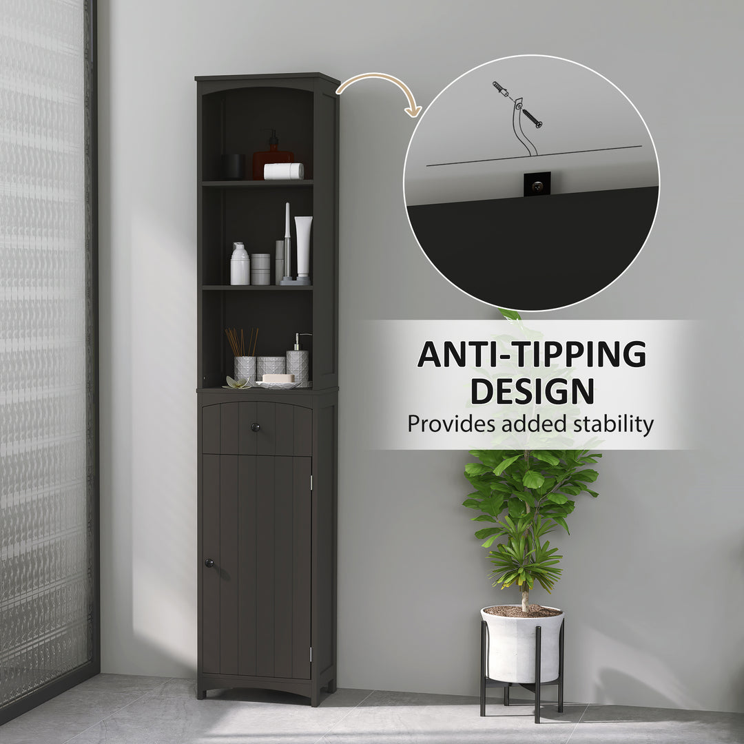 HOMCOM Tall Wooden Bathroom Cabinet Storage Organizer Kitchen Bedroom Decorative