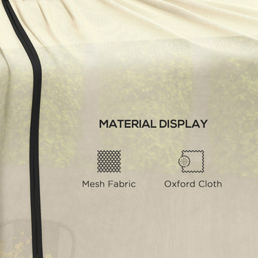 Outsunny 7.5FT Umbrella Table Screen Mosquito Bug Net, Garden Large Umbrella Cover Netting with Zippered Door, Beige