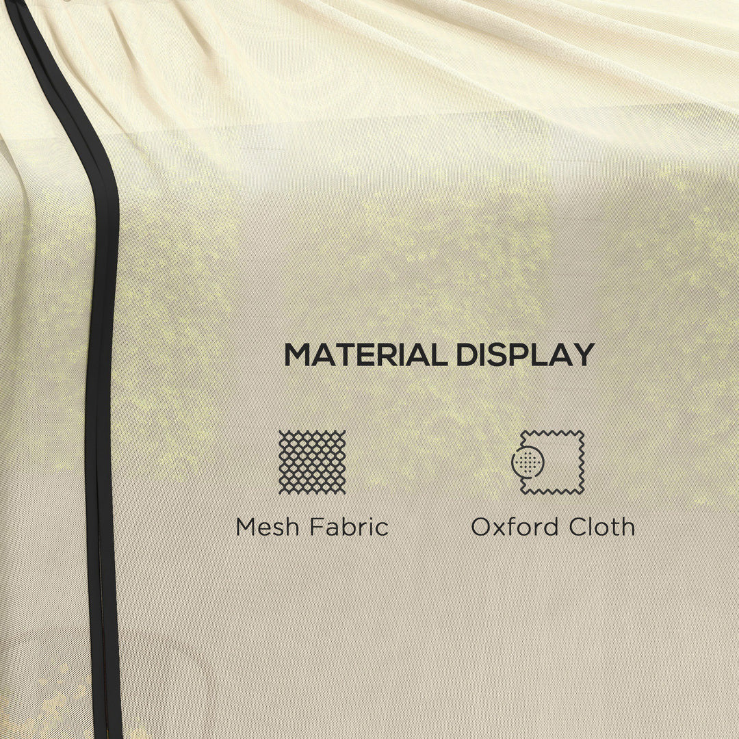 Outsunny 7.5FT Umbrella Table Screen Mosquito Bug Net, Garden Large Umbrella Cover Netting with Zippered Door, Beige