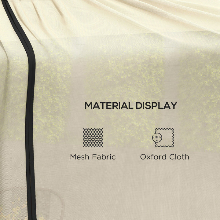 Outsunny 7.5FT Umbrella Table Screen Mosquito Bug Net, Garden Large Umbrella Cover Netting with Zippered Door, Beige
