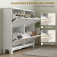 HOMCOM Modern Shoe Storage Cabinet, Narrow Shoe Cabinet with 4 Flip Drawers, Adjustable Shelves, 5 Legs for Entryway, White