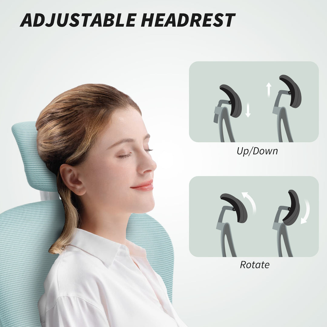 Vinsetto Office Chair, Mesh Computer Desk Chair with Adjustable Headrest, 4D Lumbar Support, Flip-up Arm, Grey