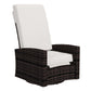 Outsunny Outdoor Rattan Wicker Lounge Chair with Footrest & Soft Cushion for Patio, Garden, Backyard, Sky Blue
