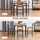 HOMCOM 5-Piece Counter Height Bar Table and Chairs, Square Dining Table and Chairs Set for 4, Industrial Pub Table and Chairs