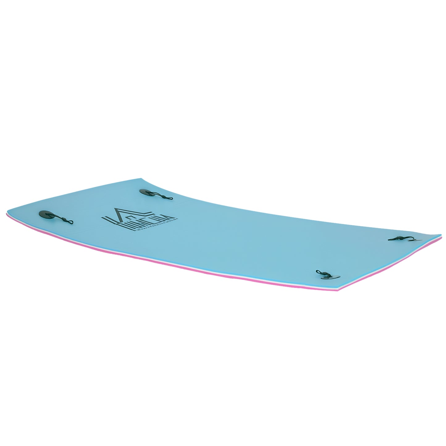 HOMCOM 10x5ft Floating Mat Floating Lily Pad Water Carpet Float Aqua Mat Water Recreation and Relaxing in Lake, River, Beach, Swimming Pool, Blue