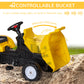Aosom Ride on Toy Dump Truck for Kids, Pedal Construction Car with Detachable Trailer for 3 Year Old, Yellow