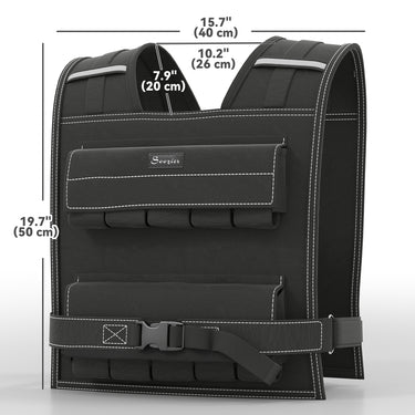 Soozier 44LBS Adjustable Weighted Vest, Weight Vest with Reflective Strips, Snug Fit for Men Women Running Strength Training