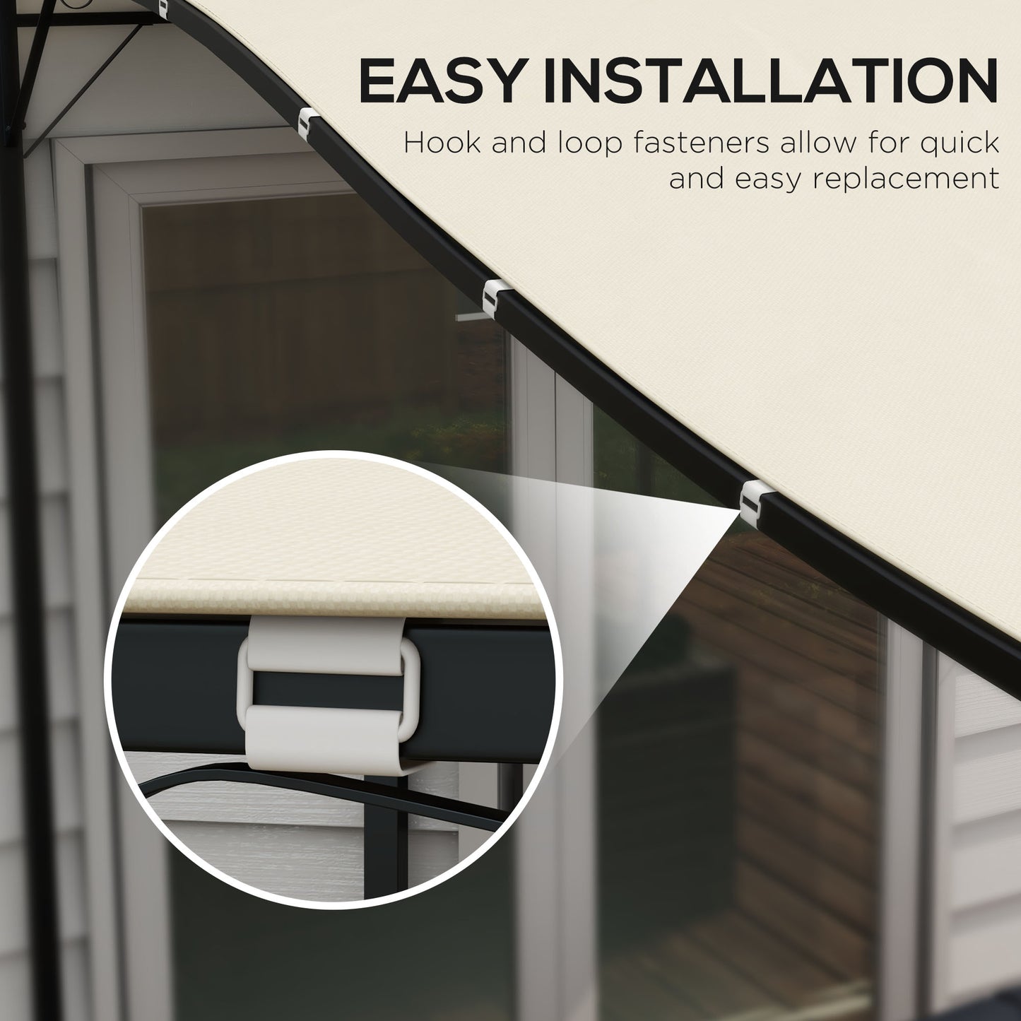 Pergola Canopy Replacement, Pergola Shade Cover for 10' x 10' Pergola (Outsunny 84C-038 Series), Dark Grey