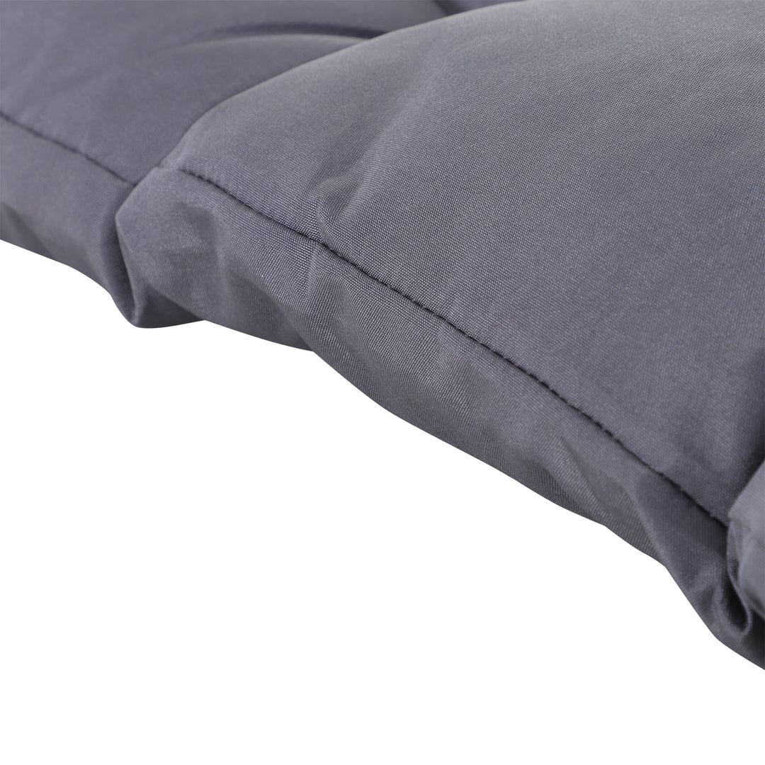 Outsunny 2 Seater Garden Bench Cushion, Soft Thick Outdoor Non-Slip 2 Seater Soft Pad With Backrest for Garden Patio, 52" x 43" x 4", Dark Grey