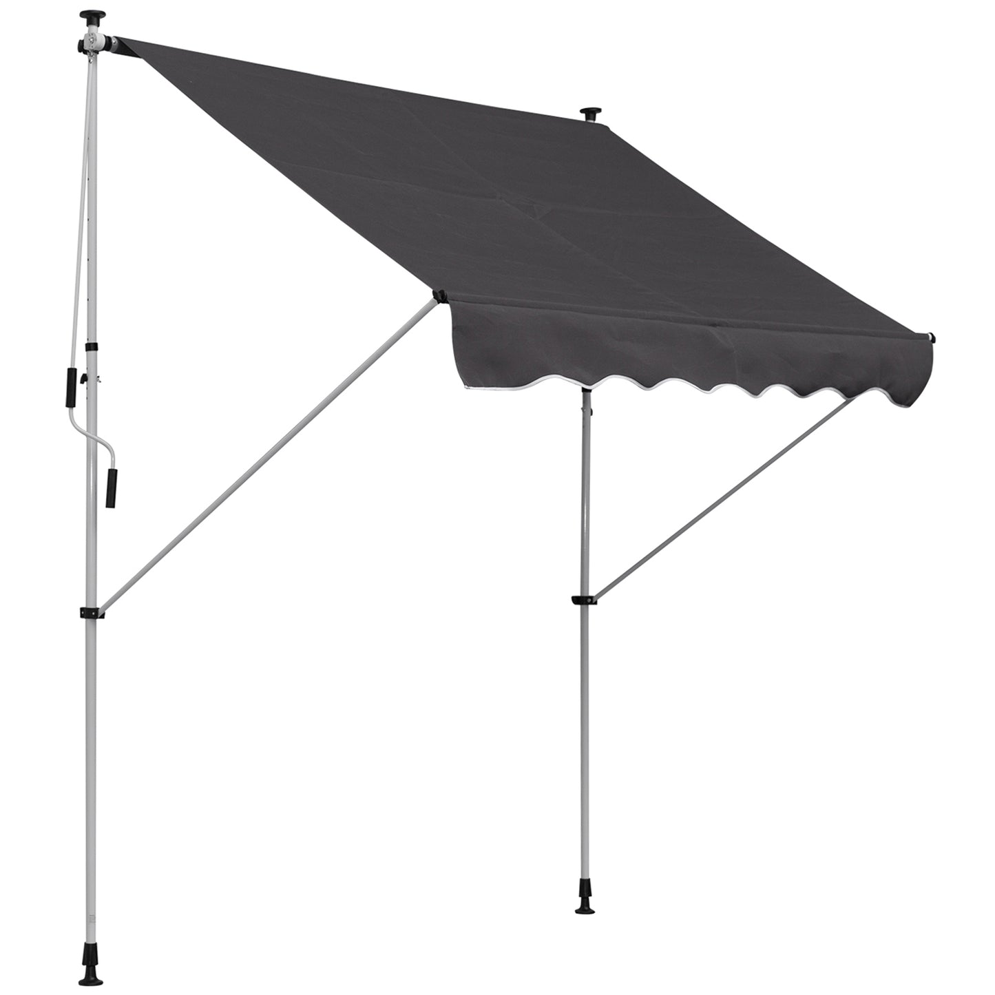Outsunny 6.6'x5' Manual Retractable Patio Awning Window Door Sun Shade Deck Canopy Shelter Water Resistant UV Protector Beige