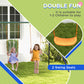 Outsunny Kids Swing Set Outdoor Metal Swing Frame with Double Swing Seats for 1-2 Children Aged 3-8 Years Old