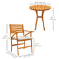 Outsunny 3 Piece Patio Set, Small Patio Table and Chairs, Wooden Outdoor Bistro Set w/ Cushions, Round Coffee Table, Brown